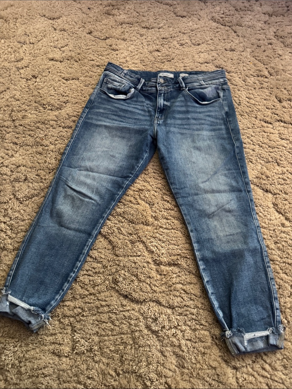 KanCan Distressed Cropped Blue Jeans